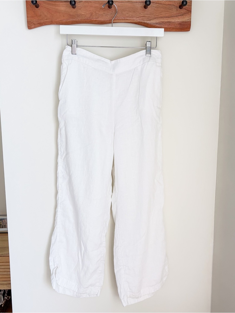 Christian Siriano Pull-On Linen Pants White sz MED